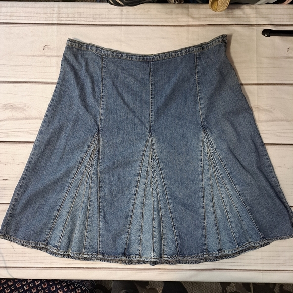 The Territory Ahead Blue A-Line Skirt Clasp Needs To Be Re Sewn In - Picture 1 of 6